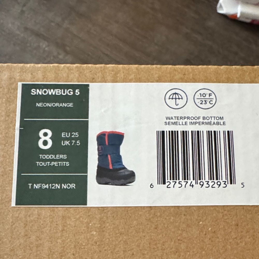 Kamik SnowBug 5 (Toddler size 8) Kids' insulated Blue and Orange Snow Boots - Picture 10 of 10